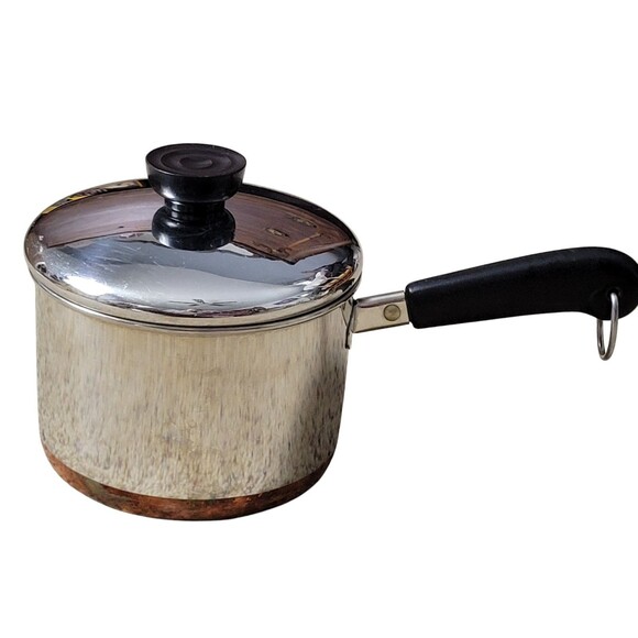 Vintage Revere Ware 1.5 Quart Saucepan Pan Pot Copper Bottom w/ Lid Clinton, IL - Picture 3 of 8